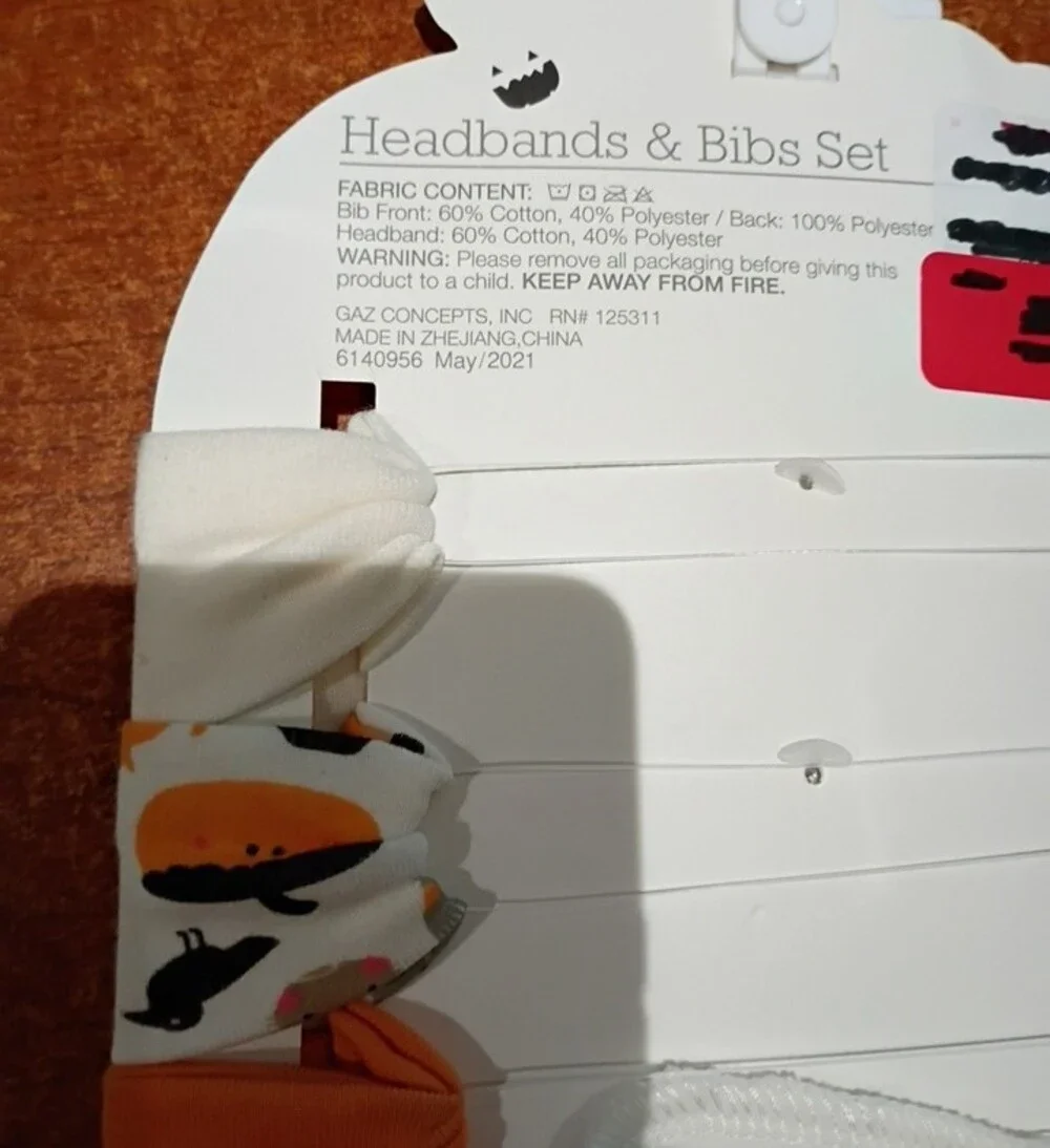 Modern Baby Halloween Themed Headbands And Bibs Set